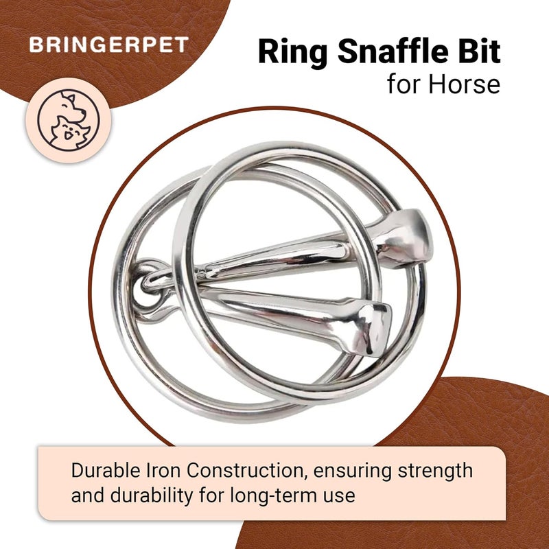 BRINGERPET Store Ring Snaffle Bit for Horse, Iron - Image 3